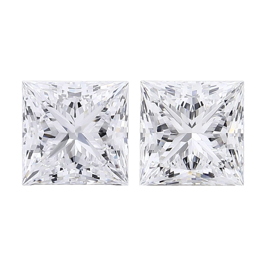 Ethically sourced princess cut diamond matched pairs for custom jewellery making - The Carat Club