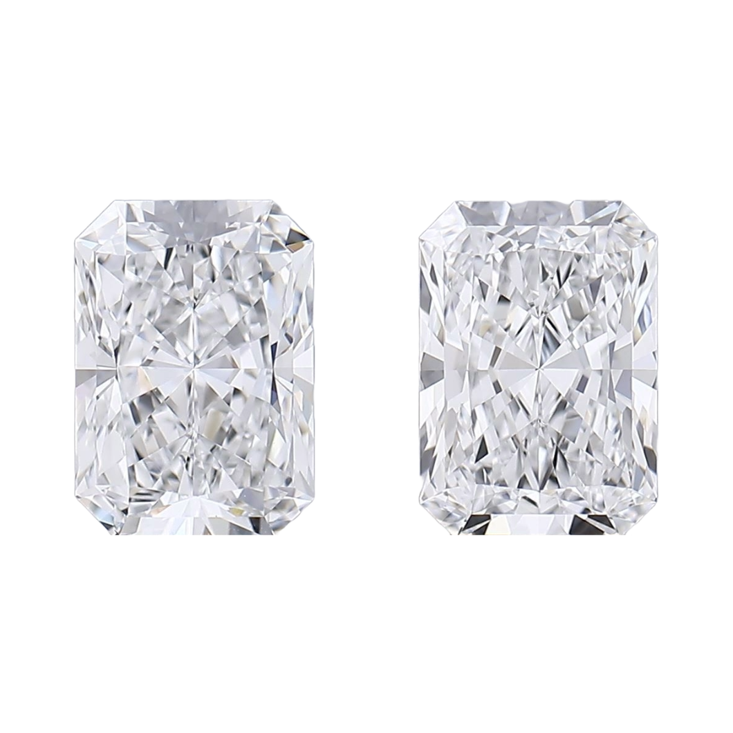 Sustainably grown radiant cut lab grown diamond matched pairs for custom jewellery making - The Carat Club