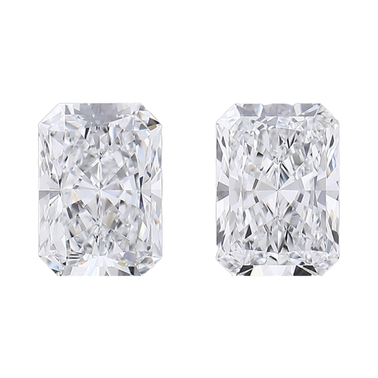 Sustainably grown radiant cut lab grown diamond matched pairs for custom jewellery making - The Carat Club