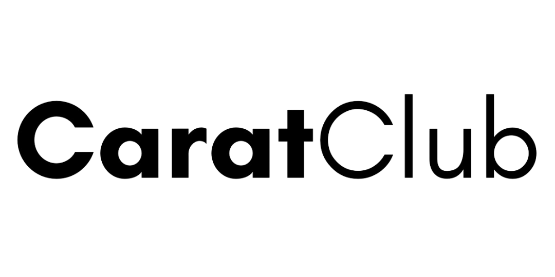 Black 'CaratClub' logo on a white background