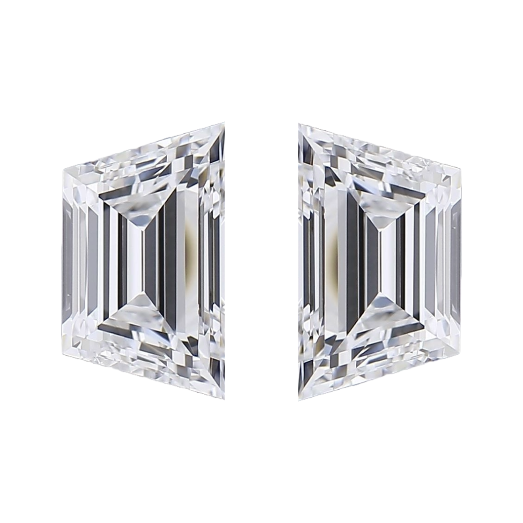 Ethically sourced trapezoid diamond matched pairs for custom jewellery making - The Carat Club
